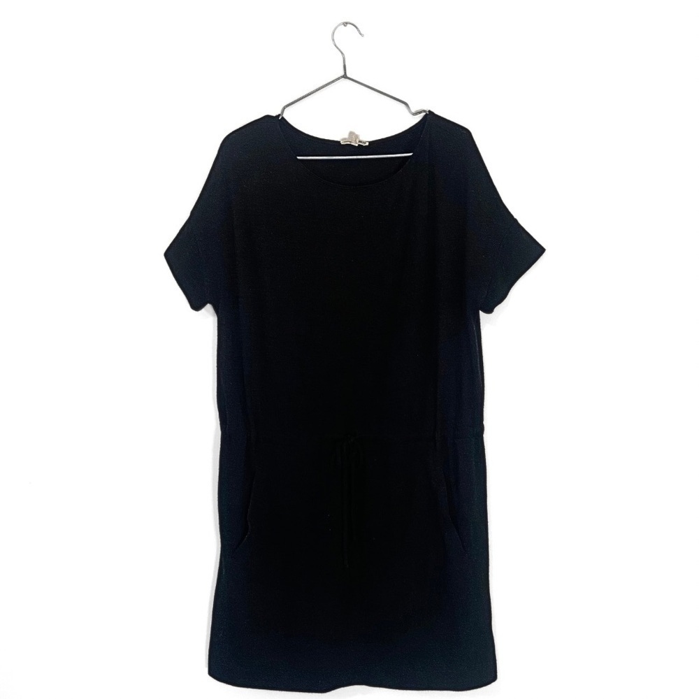Wilfred Free | Aritzia Black Relaxed Fit T-Shirt Mini Pocket Dress Size Small